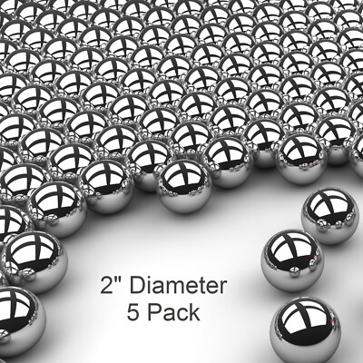 2'' Inch Chrome Steel Bearing Balls AISI 52100 G100 (5 Pack)