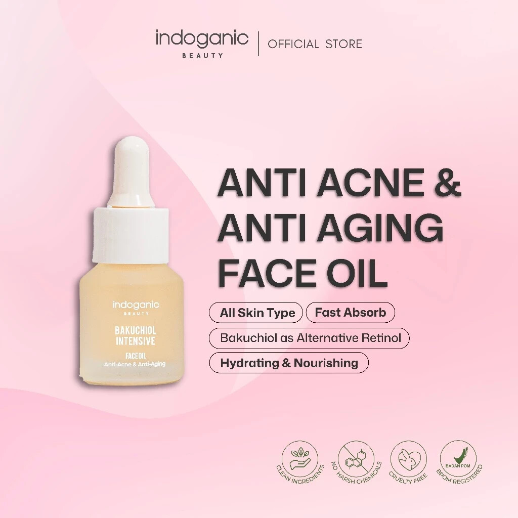 INDOGANIC Bakuchiol Face Oil 15ml | Anti-Aging Acne Serum | Retinol Alternative