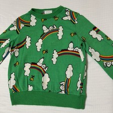 Vintage Snoopy Peanuts Crewneck Toddler Size 5 Green Rainbow Sweatshirt USA