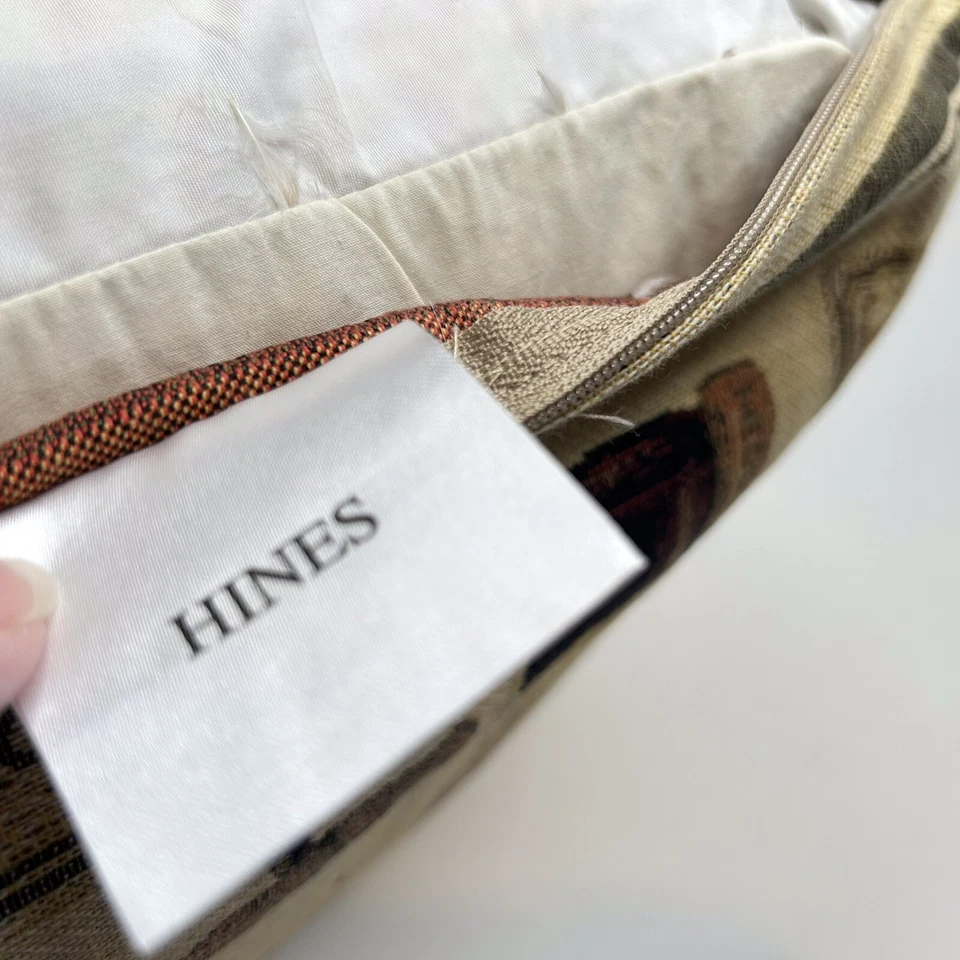 Pair 0f Hines of Oxford Jacquard Tapestry Throw Pillow Wine Theme - Image 4 of 4