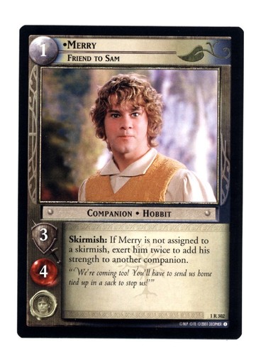 MERRY Friend to Sam Rare 2001 LOTR The Fellowship of the Ring 1R302 C5