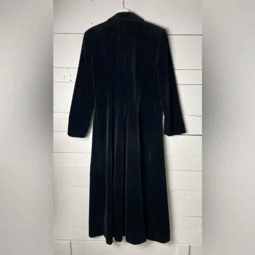 JS Collection Long Black Cotton Velvet Opera Cape Coat Size Large - Picture 2 of 7