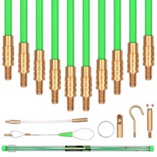 SWANLAKE 33' Fiberglass Running Wire Cable Coaxial Electrical Fish Tape 33ft