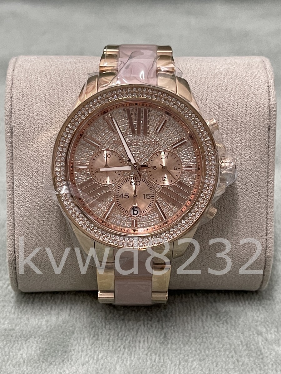 Michael Kors MK6096 Wren Chronograph Rose Gold Crystal Pave Quartz