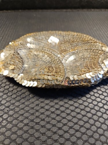 Vintage Sequined Clutch Handbag Handmade In Belgium Snap Closure Purse Co8n - Picture 5 of 20