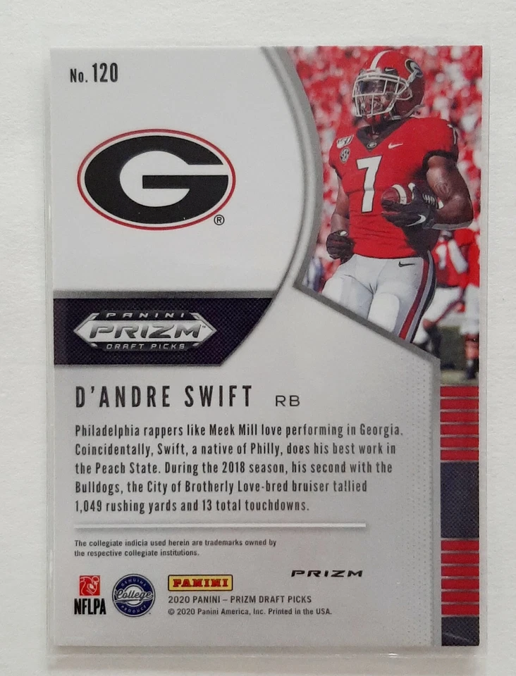 2020 Prizm Draft Picks D'andre Swift Silver (RC) #120 - Image 3 of 3