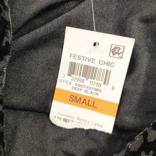 NWT CHARTER CLUB Acid Burnt Velvet S(4-6) Knit Boat Neck Black Pullover - Picture 10 of 12