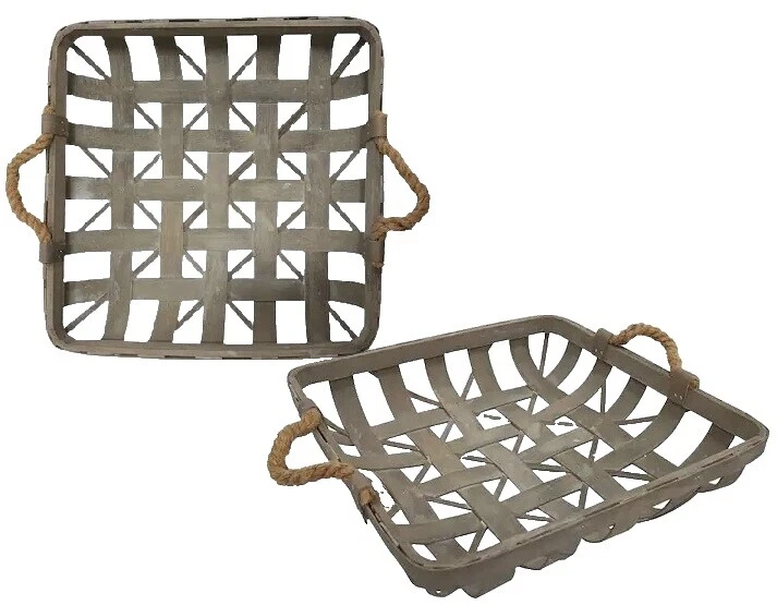 Cestas de decoración de canasta de madera para granja