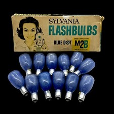 Vintage Box Of 12  Sylvania Blue Dot Flash Bulbs M2B New old stock