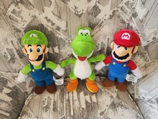 Official Nintendo Super Mario Bros Plush LOT OF 3 "Mario  Luigi  Yoshi" NWT