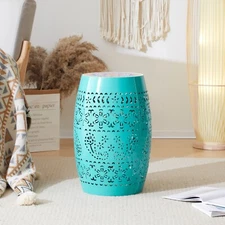 Tile Top End & Side Table Indoor & Outdoor,  Teal, Black, White