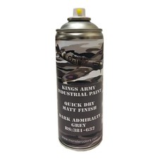 Kings Army Dark Admiralty Grey Spray Paint, Matte Finish, BS 632, 400ml, Navy Rc