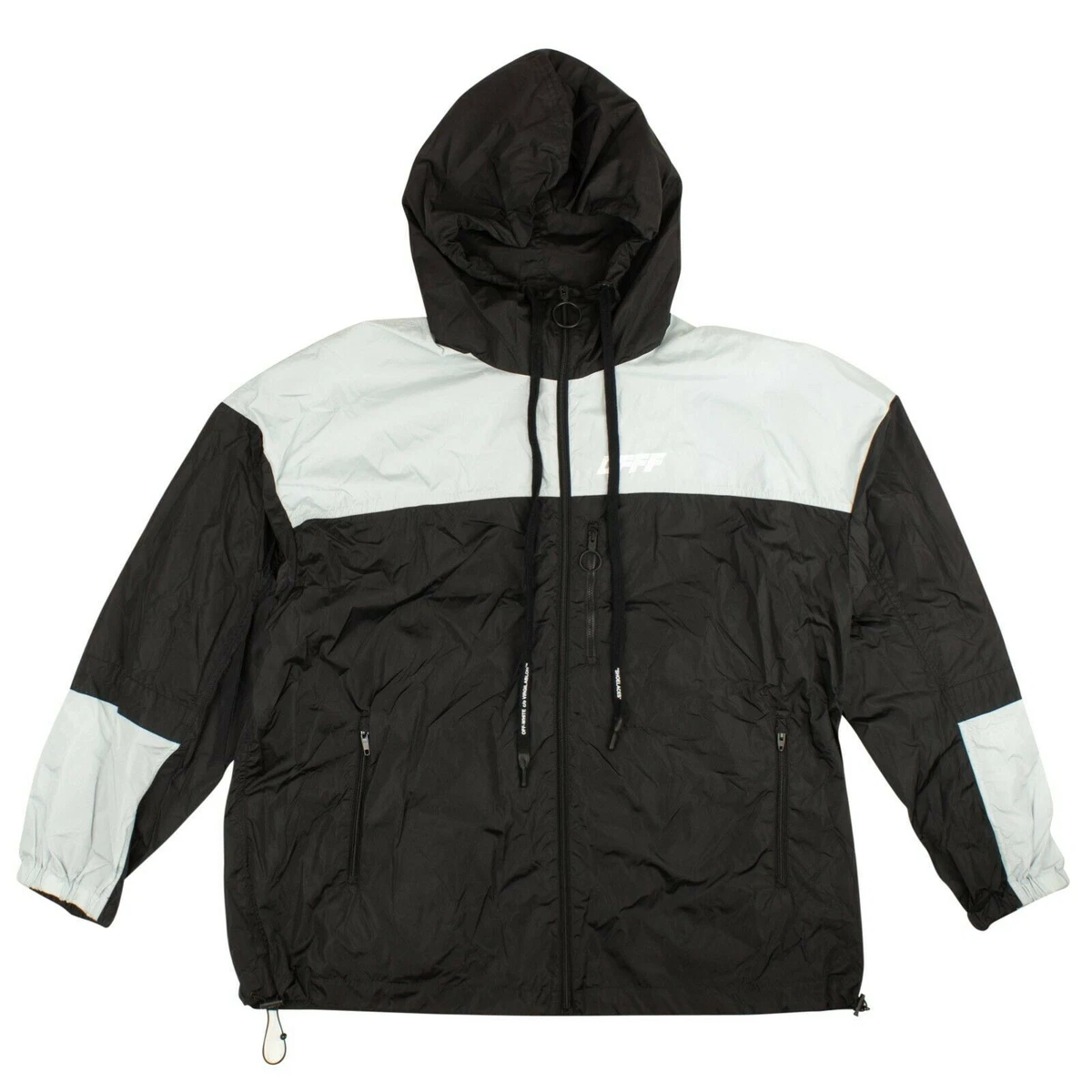 OFF-WHITE Unfinished Windbreaker Jacket Black/Grey