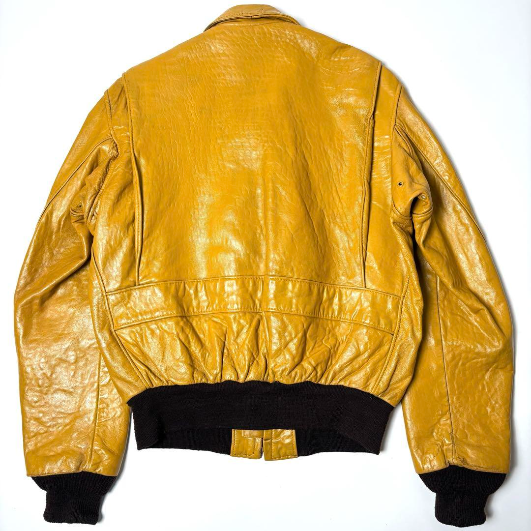 SCHOTT FLIGHT JACKET 40サイズ Schott leather jacket yellow 40 flight jacket from Japan | eBay