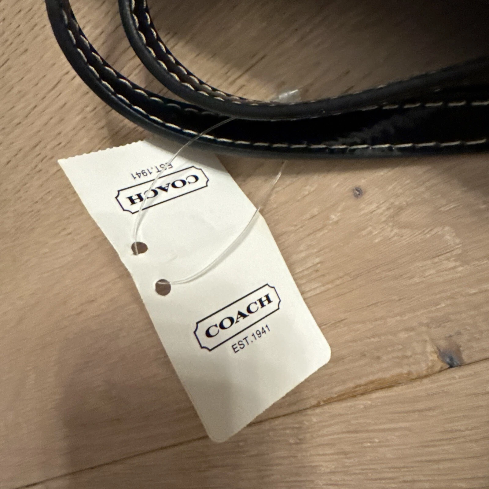 Borsa a mano Coach nera grigio firmata tela e pelle verniciata nuova con etichetta F17433