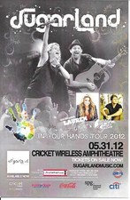 Sugarland concert flyer In Your Hands Tour 2012 Cricket Wireless Amphitheatre