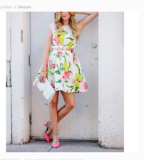 TED BAKER IBERIS FLOWERS AT HIGH TEA PRINT FIT FLARE DRESS sz 5/ US 12