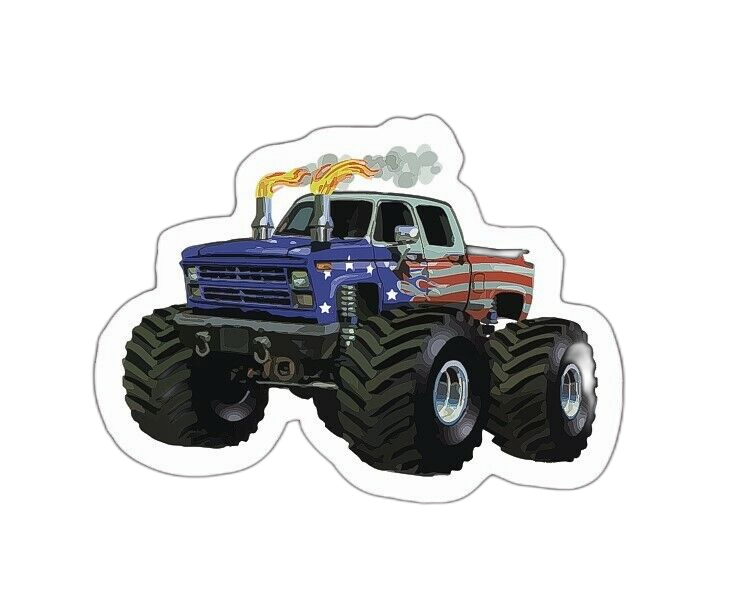 Monster Truck Vinyl Decal Sticker for Cars and Laptops