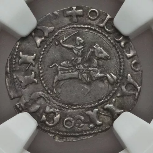 Medieval Knight Warrior on Horse 15th Century Italy NGC XF45 Marche Ancona 1 Bol