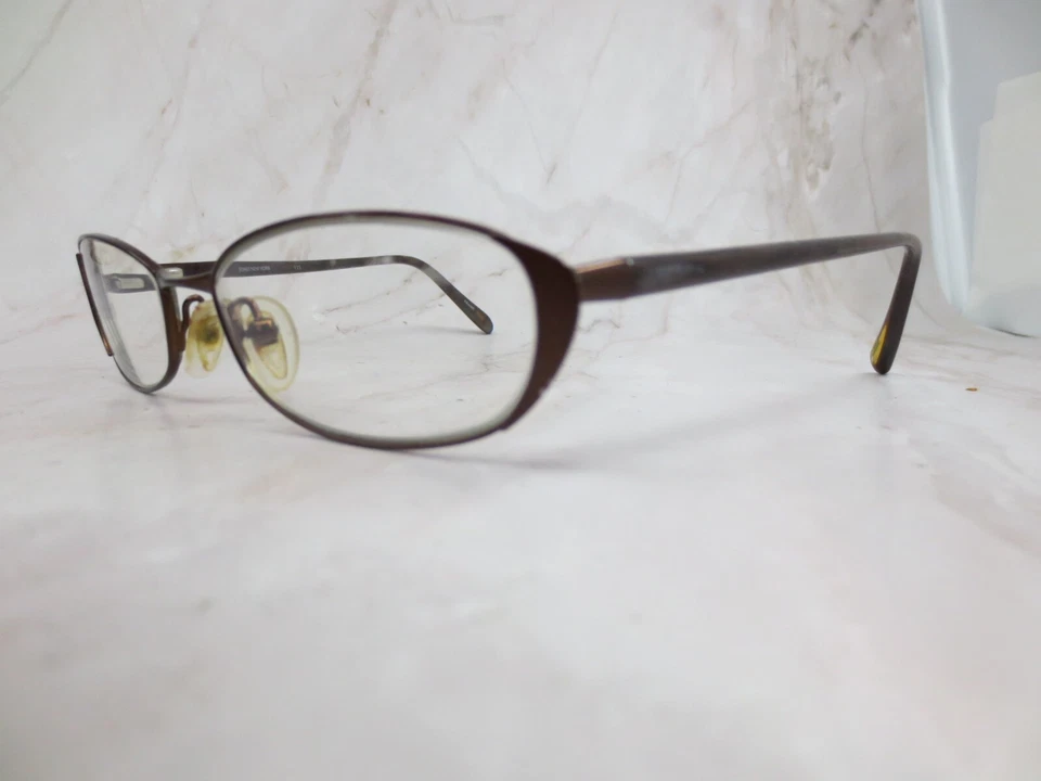 Marco de gafas Jones New York J447 unisex marrón metal ovalado medio borde 53-17-135 Foto 2 de 4