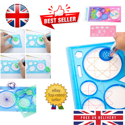 Geometrie Spirograph Zeichenschablonen Set Kunst Handwerk Lineal Kreativ