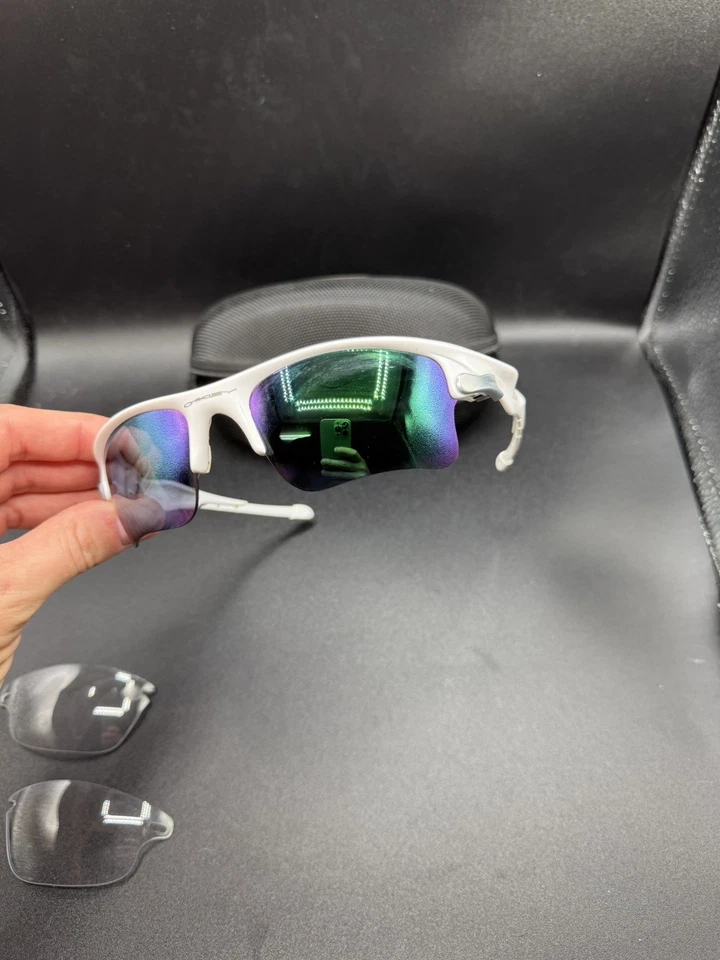 Oakley Fast Jacket XL Polished White w/Jade Iridium Lenses  - Image 3 of 4