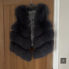 Real Fox Fur Gilet Camel Brown Women’s Fur Vest Longline Statement Vintage