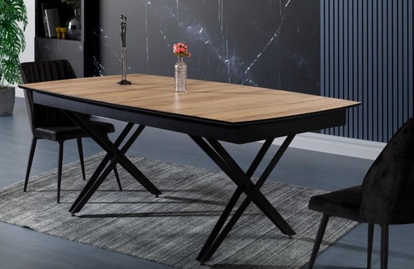 Esszimmertisch Ausziehbarer Esstisch KüChentisch Holz Braun Esszimmer-image