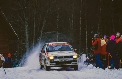 Soren Nilsson Per Ove Persson Mitsubishi Galant Swedish Rally Febr- Old Photo 2