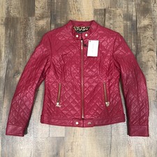 NWT - St John Collection Designer Sport Coat Jacket Womens Size M - 100 Leather