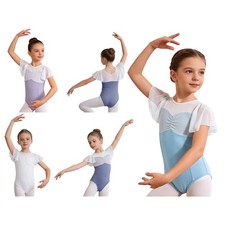 Kids Girls Bodysuit Dance Class Dancewear Ballet Leotard Gymnastics Patchwork