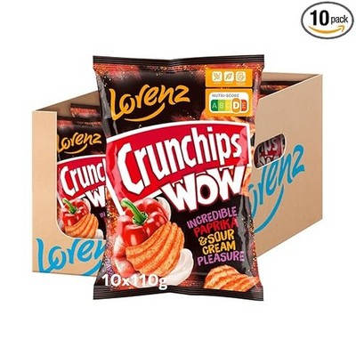 Lorenz Crunchips Wow Pepper & Sour Cream 10 x 110 g Vegetarian