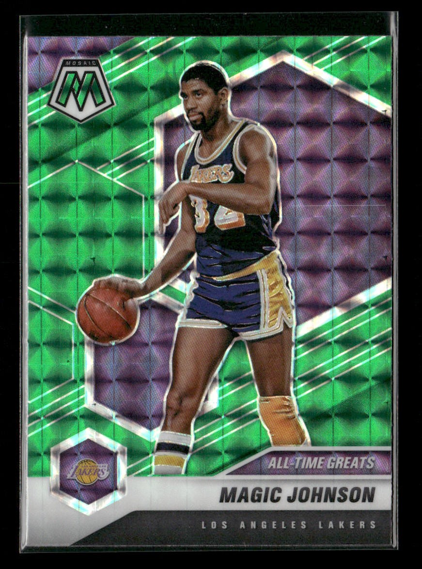 2020-21 Panini Mosaic #288 Magic Johnson Mosaic Green Los Angeles Lakers