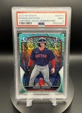 Roman Anthony 2023 Bowman Chrome 1st Aqua Shimmer /125 BCP-71 PSA 9 Red Sox