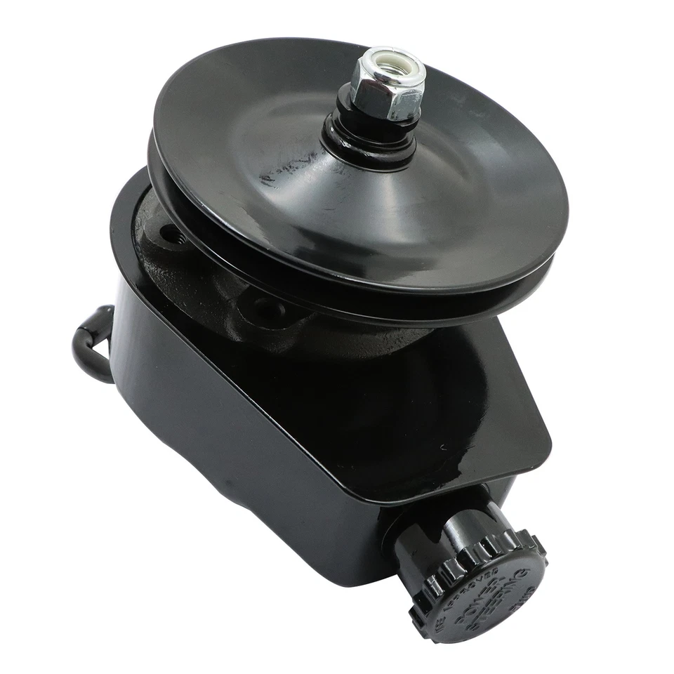 BLACK FIT CHEVY BUICK GMC BBC SBC POWER STEERING PUMP W/ SINGLE GROOVE PULLEY - Image 3 of 4