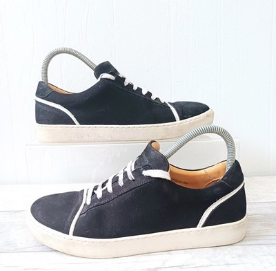 Russell And Bromley Turnschuhe Schuhe Größe 6 Damen schwarz Nubuk Wildleder flache Spitze