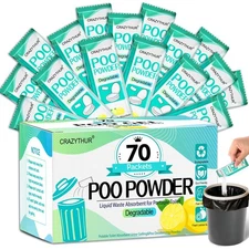 	CRAZYTHUR Portable Toilet Gel 70 Packets Camp Toilet Poo Gel Lemon Scent Eco	