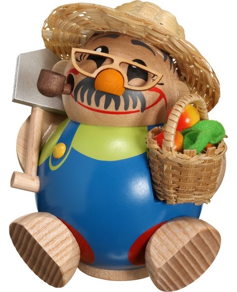 RäUchermann GäRtner, 12 Cm Hoch, Original Erzgebirge Von Seiffener Volkskunst-image