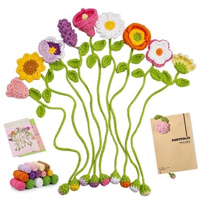Crochet Kit for Beginners Adults, 10 Flower Bookmarks Beginner Crochet Kit In...