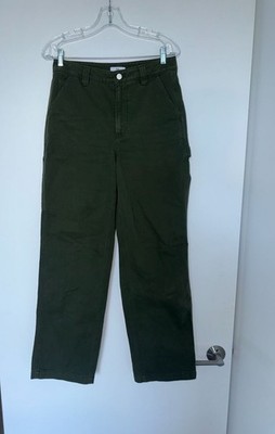 Tna Aritzia High-Waisted Carpenter Pants in Dark Green