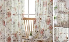 Crushed Sheer Curtains 84 Inch Length 2 42"W x 84"L Pack of 2 Multi Color