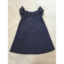 Ralph Lauren Girls Navy Eyelet Dress Sz 6