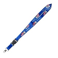 USA flag Lanyard , ID Badge Holder, Detachable keychain
