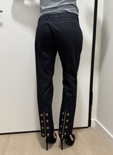 DDP Prada pantalone donna chino classico dritto vita media zip basic nero taglia 42