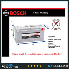 Battery fits AUDI Q7 4L, 4LB 06 to 15 Bosch 020 920A 110Ah 5Yr Warranty Quality