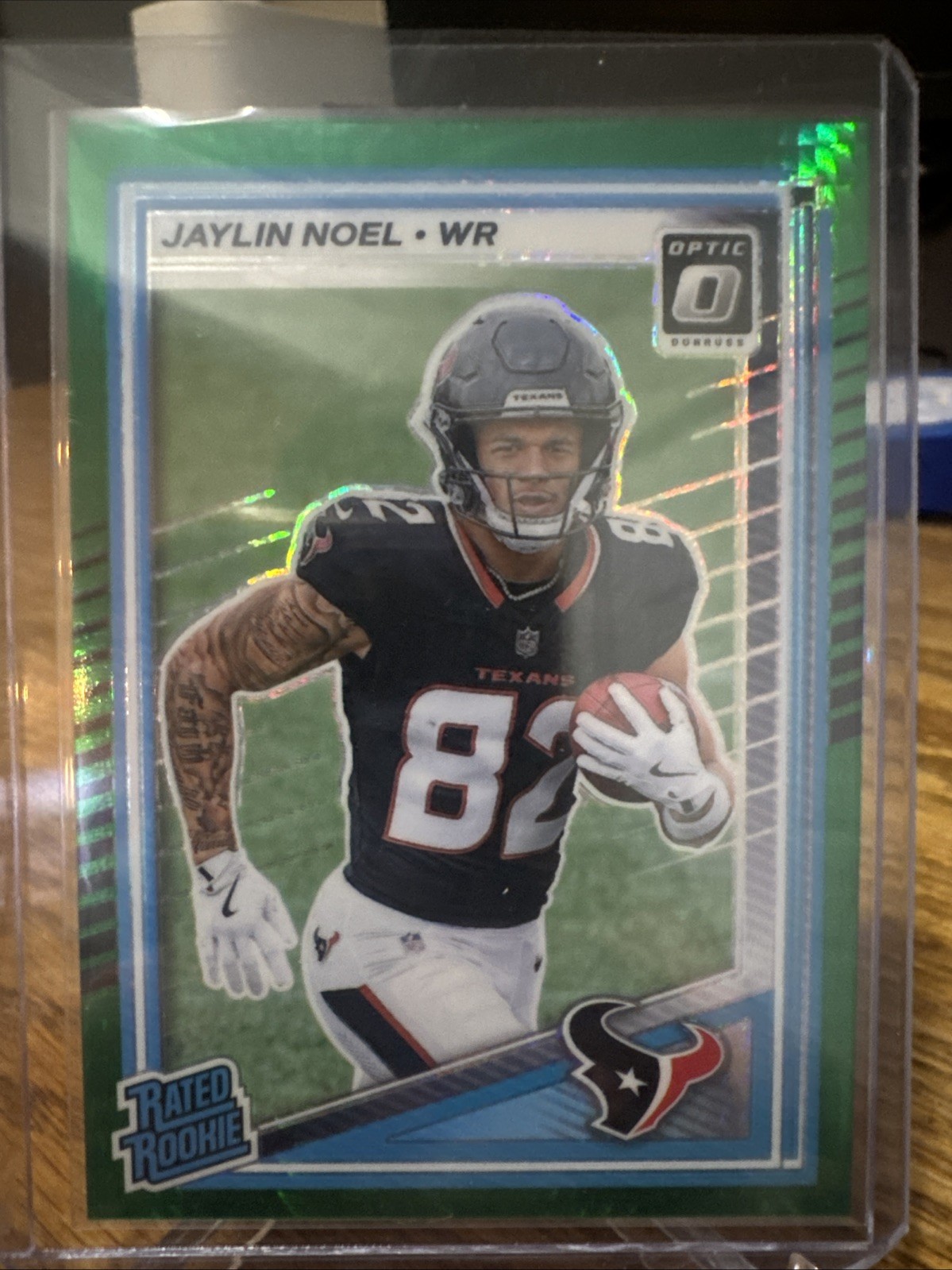 2025 Panini Donruss Jaylin Noel OPTIC GREEN HYPER Rated Rookie #241 Texans