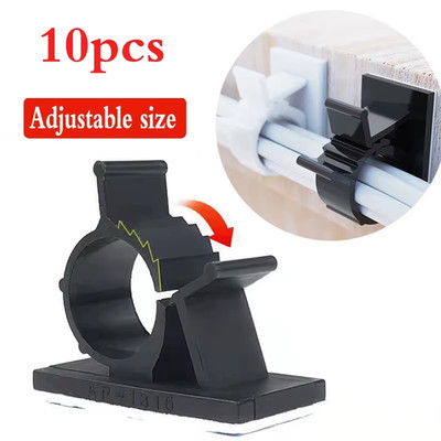 Verstellbare selbstklebende Kabelclips für Schreibtisch & Auto - Kabelmanagement-Lösung