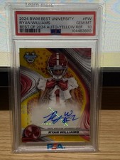 2024 Bowman's Best University Ryan Williams Auto #/75 PSA 10 Gem Mint