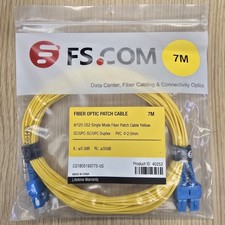 New FS 7M Fiber Optic Patch Cable 9/125 OS2 Single Mode SC/UPC-SC/UPC Duplex
