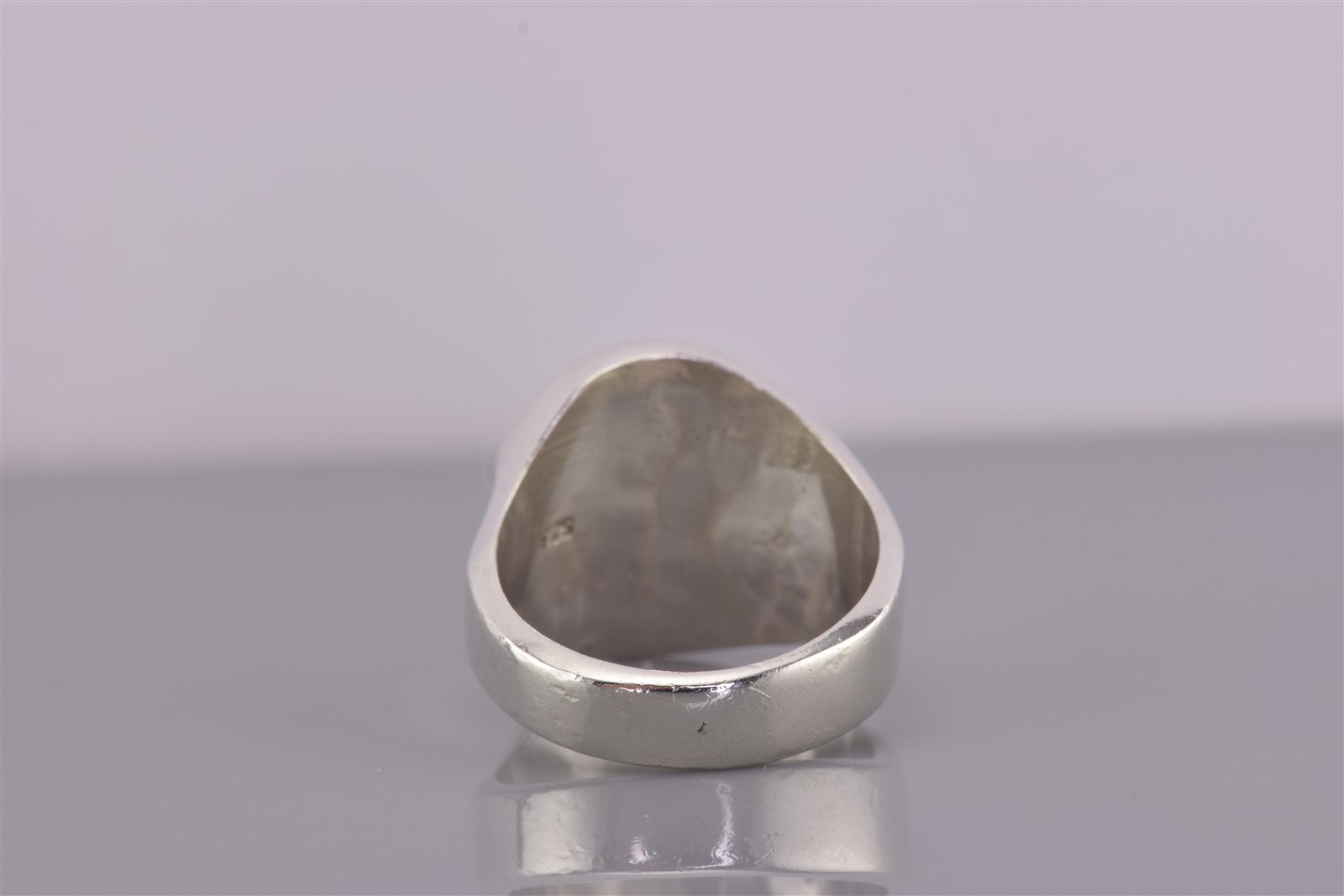 Sterling Silver 17mm Solid Hammered Texture Conca… - image 4